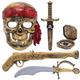 Creative Pirate Game Kids Plastic Sword Pistol Dagger Compass Mask Halloween Costume Accessories DecorationPlayhouse Pretend Gift