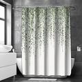 Shower Curtain With Hooks Floral / Botanicals Pattern Suitable For Separate Wet And Dry Zone Divide Shower Curtain Waterproof Shower Curtain for Bathroom