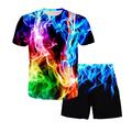 Boys 3D Graphic T-shirt Shorts Clothing Set Short Sleeve Summer Spring Sports Fashion Cool Polyester Kids 3-13 Years Outdoor Street Sports Regular Fit