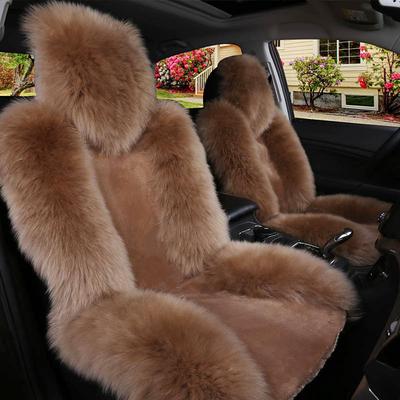 1pc Sheepskin Fur Car Seat Cover Universal, Wool Car Cushion Case, Front Seat Cover, Christmas Gift