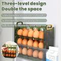 Egg Storage Box Egg Storage Container, 3-Layer Bouncing Egg Box, 30-Grid Refrigerator Side Door Egg Storage Box, Refrigerator Egg Rack