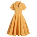 1950s Cocktail Dress Vintage Dress Summer Dress A Line Dress Flare Dress Women's Costume Vintage Cosplay Party Prom Daily Wear Short Sleeve Knee Length Dress Halloween