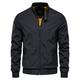 Men's Bomber Jacket Sport Coat Daily Wear Vacation Outdoor Casual / Daily Zipper Pocket Spring Fall Solid Color Warm Ups Comfort Standing Collar Black Dark Navy Green Jacket