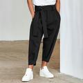 Men's Trousers Pants Trousers Tapered Carrot Pants Cropped Pants Casual Pants Drawstring Elastic Waist Novelty Solid Color Comfort Outdoor Ankle-Length Casual Daily Streetwear Cotton Blend Streetwear