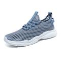 Men's Shoes Sneakers Plus Size Flyknit Shoes White Shoes Running Walking Sporty Athletic Mesh Breathable Lace-up Black White Blue Summer Spring