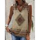 Women's Tank Top Owl Tribal Daily Weekend Sleeveless Brown Beige Gray Print Sleeveless Vintage Ethnic Round Neck Regular Fit