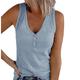 Women's Tank Top Going Out Tops Henley Shirt Vest Plain Casual Daily Holiday Button Black Sleeveless Streetwear Basic Beach V Neck