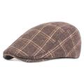 Men's Flat Cap Tweed Cap Red Blue Woolen Print Streetwear Stylish 1920s Fashion Outdoor Daily Going out Lattice Warm