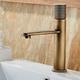 Bathroom Sink Mixer Faucet Single Knob, Vintage Mono Basin Taps Brass Deck Mounted, Monobloc Single Handle One Hole Vessel Water Tap with Hot Cold Water Hose Washroom