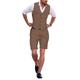 Sky Blue Men's Wedding Linen Suits Summer Beach Vest Shorts Sets Casual Sleeveless Waistcoat 2 Piece Solid Colored Tailored Fit 2024