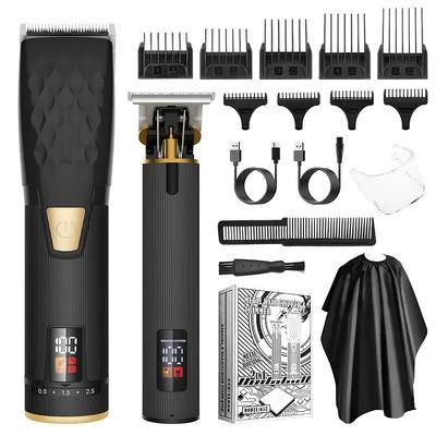 Professional Hair Clippers For Men Cordless Zero Gap T-Blade Trimmer Set Hair Cutting Machine Tool Father's Day Gift Birthday Gift gift set