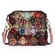 Women's Crossbody Bag Shoulder Bag Mobile Phone Bag Dome Bag Cowhide Daily Holiday Zipper Flower Large Capacity Waterproof Durable Patchwork Flower Folk Hengcai vertical color letter color lychee