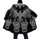 Hooded Cloak Mens Graphic Hoodie Totem Vintage Abstract Coat Sports Outdoor Daily Wear Going Fall Winter Long Sleeve Black Fleece Air Layer Fabric Jacket Celtic Festival Yes Feel Fly