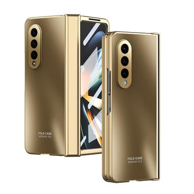 Phone Case For Samsung Galaxy Z Fold 5 Z Fold 4 Z Fold 3 Full Body Case Flip Plating Dustproof Solid Colored PC Father's Day Gifts