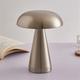 Nordic Led Gold Table Lamp for Bar Hotel Decoration Mushroom Rechargeable Desktop Night Lights 3color Touch Switch Bedside Lamp