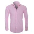 Men's Shirt Plain Turndown Black White Pale Blue Pale Pink Plus Size Outdoor Business Long Sleeve Clothing Apparel Modern Style Solid Retro Vintage