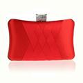 Women's Clutch Bags Silk PU Leather Wedding Party Event / Party Crystals Plain Wine Black Almond