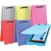 Plastic Translucent Clipboard Pack With Storage Case Box Letter Size Paperboard Assorted Colored Hardboard Set Low Profile Clip Wall Mount Clip Boards 6 Pack For Students School & Office -By
