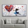 Large Balloon Girl Dream Big Dreams Graffiti Canvas Wall Art Handpainted Gril Oil Painting Street art Handmade Graffiti Art Dreams On Canvas For Home Decor No Frame