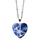 butterfly heart pendant necklace vintage choker glass love heart chain jewelry for women girls (navy)