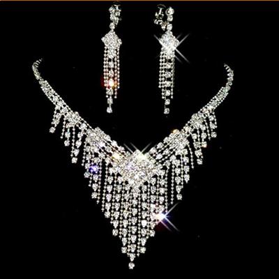 Jewelry Set Pendant Necklace For Women's Cubic Zirconia Silver Plated Imitation Diamond Tassel Fringe Long