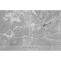 Map of Winston Salem (NC USA) in gray vintage style Poster Print - Blursbyai Rosana Laiz (24 x 16)