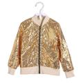 Toddler Girls' Sequin Jacket Coat Long Sleeve Gold Pink Winter Fall Active Outdoor 3-7 Years