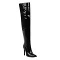 Women's Boots Valentines Gifts Sexy Boots Heel Boots Party Daily Solid Colored Over The Knee Boots Thigh High Boots Stiletto Heel Pointed Toe Patent Leather Zipper Black White Red