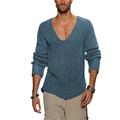 Men's Sweater Pullover Sweater Jumper Ribbed Knit Knitted V Neck Daily Wear Vacation Clothing Apparel Spring Fall Gray 5XL