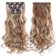 Synthetic Hair Curly Clip In Wig Extension 16 Clips In Hair Extension Hair Pieces Fake Hair Extension Synthetic 49 Colors