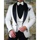 White Black Men's Jacquard Floral Wedding Gothic Suits Tuxedo Party Suits 3 Piece Tailored Fit Single Breasted One-button 2024