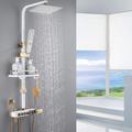 Shower Faucet,Shower System/Rainfall Shower Head System/Thermostatic Mixer valve Set Handshower Included pullout Rainfall Shower Electroplated Mount Outside Bath Shower Mixer Taps