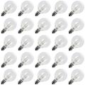 25pcs G40 Replacement Edison Incandescent Light Bulbs 7W Clear Globe Bulb/Multicolor E12 C7 Candelabra Dimmable for Indoor Outdoor Patio Décor