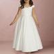 A-Line Floor Length Flower Girl Dress First Communion Girls Cute Prom Dress Satin with Ruching Elegant Fit 3-16 Years