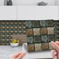 Cool Wallpapers Bathroom Wallpaper 10pcs Mosaic Wall Panel Self Adhesive Tile Sticker Peel and Stick Wallpaper for Home Decor Kitchen Room Waterproof Self-adhesive Wall Decor Wall Mural