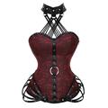 Women's Plus Size Corsets Halloween Waist Trainer Body Shaper Flower Sport Casual Punk Gothic Daily Going out Polyester Breathable Halter Neck Sleeveless Summer Spring Black Red