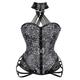 Women's Plus Size Corsets Halloween Waist Trainer Body Shaper Flower Sport Casual Punk Gothic Daily Going out Polyester Breathable Halter Neck Sleeveless Summer Spring Black Red