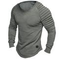 Men's T shirt Tee Tee Long Sleeve Shirt Plain Slim Pleated Crew Neck Street Vacation Long Sleeve Pleated Sleeve Clothing Apparel Designer Basic Modern Contemporary