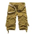 Men's Cargo Shorts Below Knee Length Shorts Capri Pants Hiking Shorts Multi Pocket Plain Calf-Length Daily Basic Big and Tall Wine Army Green