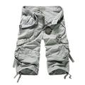 Men's Cargo Shorts Below Knee Length Shorts Capri Pants Hiking Shorts Multi Pocket Plain Calf-Length Daily Basic Big and Tall Wine Army Green