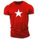 Black Star Casual Mens 3D Shirt Grey Summer Cotton Graphic Red White Gray Tee Style Men'S Blend Lightweight Comfortable Short