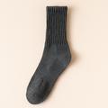 Men's 3 Pairs Socks Dress Socks Crew Socks Black White Color Cotton Solid Colored Casual Daily Warm Winter Fashion Comfort