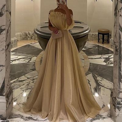 Ball Gown Prom Dresses Elegant Dress Wedding Black Tie Court Train Sleeveless One Shoulder Organza with Ruched 2024