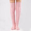 Women's Cable Knitted THigh High Boot Socks Extra Long Winter Stockings Over Knee Leg Warmers Floor Socks Wool