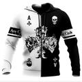 Men's Hoodie Full Zip Hoodie Jacket Lightweight Hoodie Black And White Black Yellow Red Gold Hooded Color Block Skull Graphic Prints Zipper Casual Daily Sports 3D Print Designer Sportswear Casual