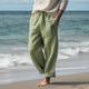 Faith Printed Men's Cotton Pants Vintage Trousers Outdoor Daily Wear Streetwear Cotton White Green Khaki S M L Mid Waist Elasticity Pants