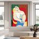 Hand Painted Picasso Oil Painting Wall Picasso Painting Abstract Figurative Wall Art Picture Handmade Painting Artwork for Home Decor Living Room Bedroom Decor Rolled Canvas No Frame