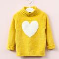 Girls' 3D Graphic Heart Sweater Long Sleeve Fall Winter Cute Adorable Acrylic Kids 2-8 Years Outdoor Indoor Regular Fit