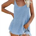 Women's Camisole Tank Top White Pink Blue Color Block Sleeveless Causal Holiday Basic Vacation U Neck Regular Cotton S