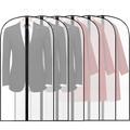 6 Pack Breathable Clothes Covers with Zip 60x80cm Hanging Garment Covers Bags Moth-Proof Storage Bag for Men Suit Dress Bag Covers Dust Cover for Wardrobe Storage and Travel Clear